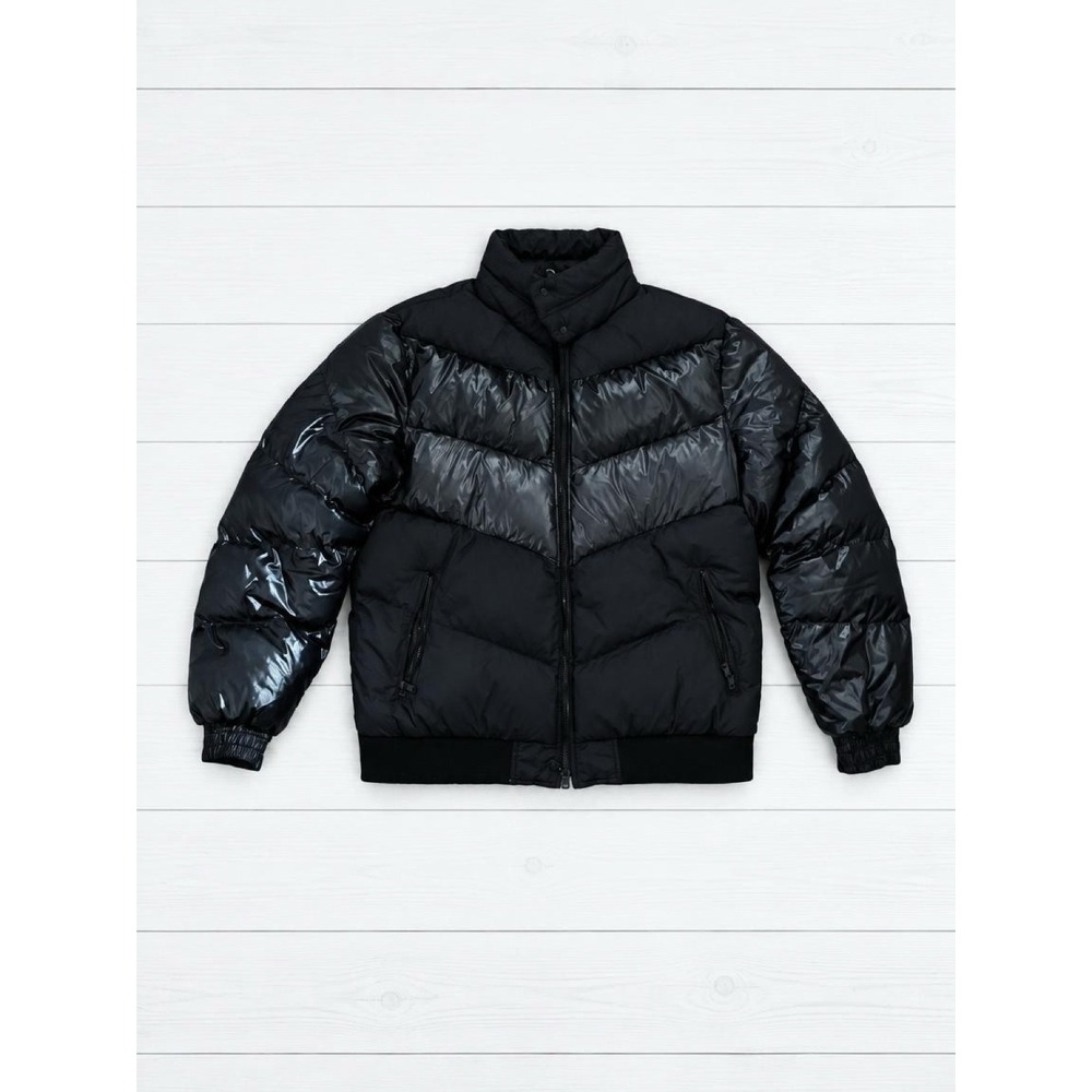 Jordan Craig Mens XL Blocked Sugar Hill Puffer Jacket Black Glossy Heavyweight